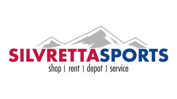 The logo of Silvretta Sports features stylized mountains. There are four services: Shop, Rental, Depot, and Service.
